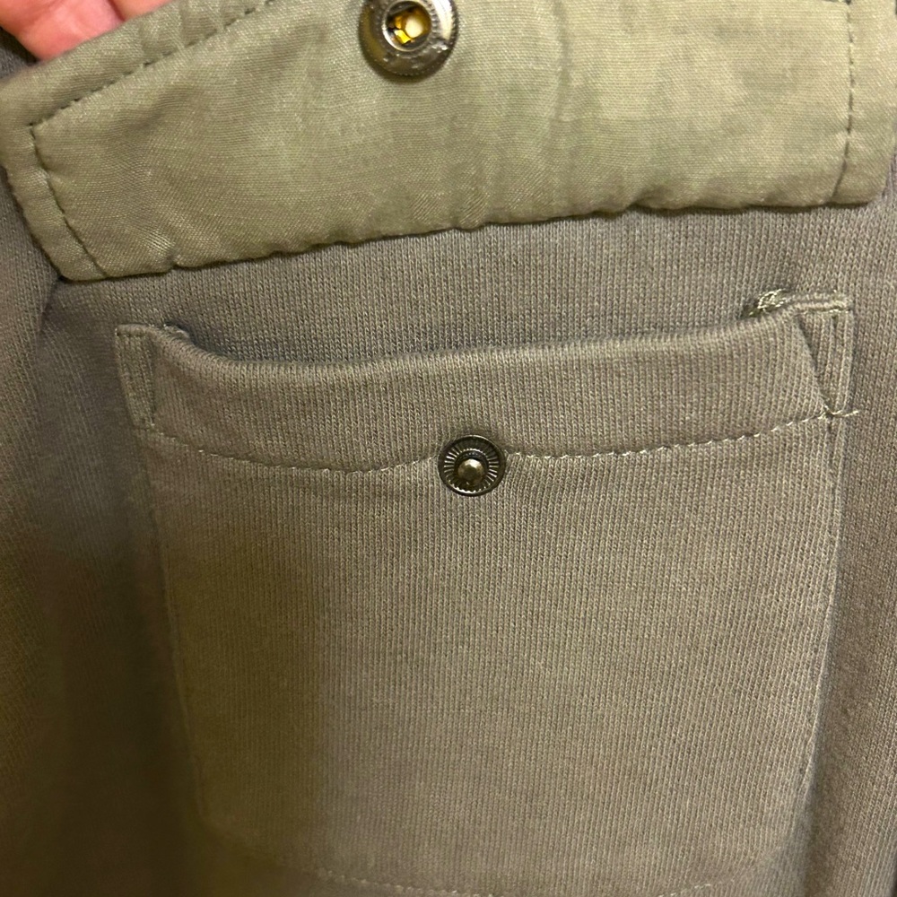 the sweatshirt project Full Zip Up/Snaps Hooded Jacket, Olive Color, Size XL - Picture 4 of 10